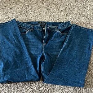 Lee Straight Leg Relaxed Fit High Rise Blue Denim Jeans